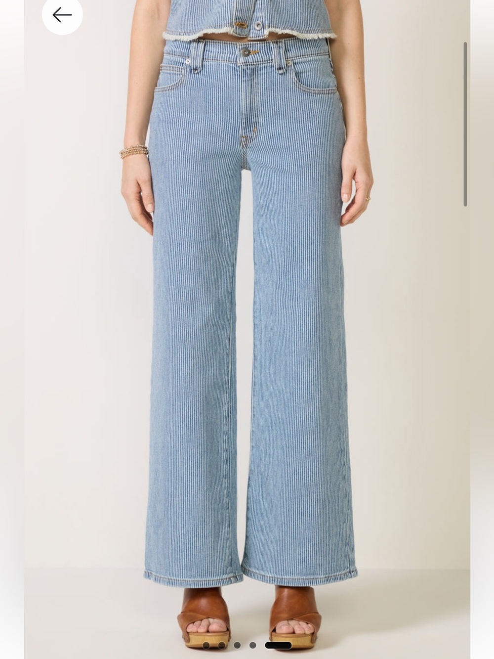 NEW Evereve Railroad Stripe Wide Leg Jeans